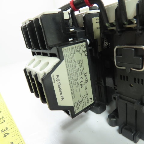 Fuji SC-E02/G Reversing Contactor 24VDC Coil W/ TK-E02 2.8-4.2A Relay