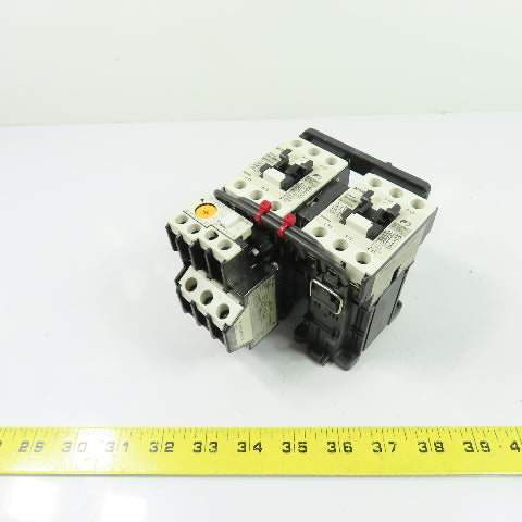 Fuji SC-E02/G Reversing Contactor 24VDC Coil W/ TK-E02 2.8-4.2A Relay