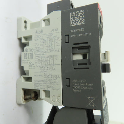 ABB AF12-30-10-13 3-Pole IEC Contactor w/EF19-18.9 Overload Relay 100-250V Coil