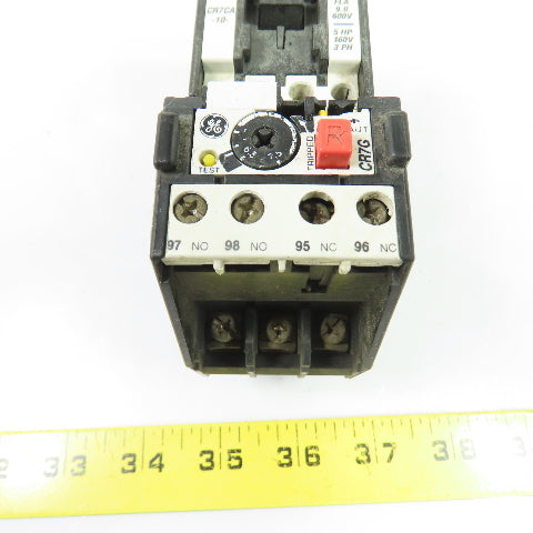 General Electric CR7CA-10 Contactor 600VAC w/ CR7G1WL Overload Relay 5.5-7.5A