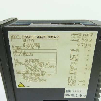 RKC CB400 WJA3-MM*NN/N1/A/Y Digital Temperature Controller 100-240VAC