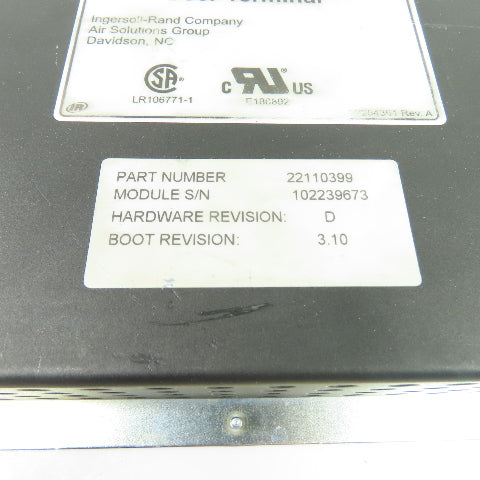 Ingersoll-Rand 22110399 User Terminal HMI Display Control Panel (Parts/Repair)