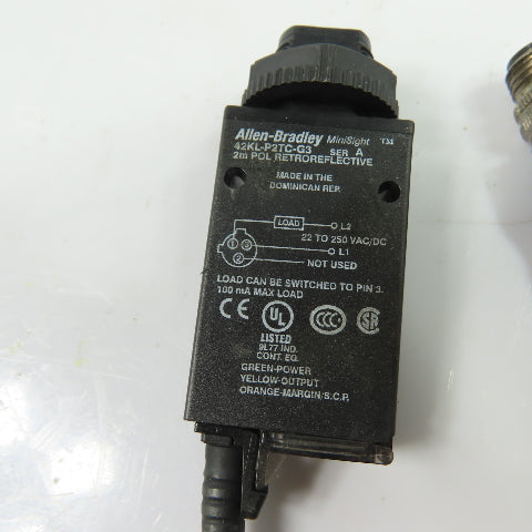 Allen-Bradley 42KL-P2TC-G3 Retroreflective Photoelectric Sensor 22-250V Ser A