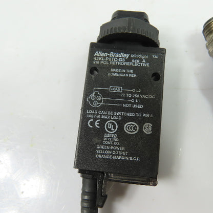 Allen-Bradley 42KL-P2TC-G3 Retroreflective Photoelectric Sensor 22-250V Ser A