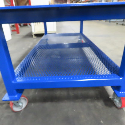 NEW 96"x 48"x 34"H - 1/2" Top Steel Top Rolling Work Bench Welding Table W/Shelf