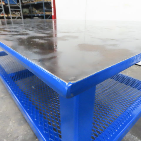 NEW 96"x 48"x 34"H - 1/2" Top Steel Top Rolling Work Bench Welding Table W/Shelf
