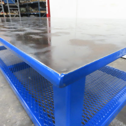 NEW 96"x 48"x 34"H - 1/2" Top Steel Top Rolling Work Bench Welding Table W/Shelf