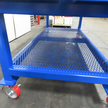 NEW 96"x 48"x 34"H - 1/2" Top Steel Top Rolling Work Bench Welding Table W/Shelf