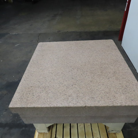 Herman Stone 48" x 48" x 12" Thick Crystal Pink Granite Surface Plate W/ Stand