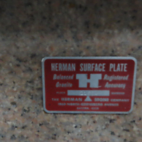 Herman Stone 48" x 48" x 12" Thick Crystal Pink Granite Surface Plate W/ Stand