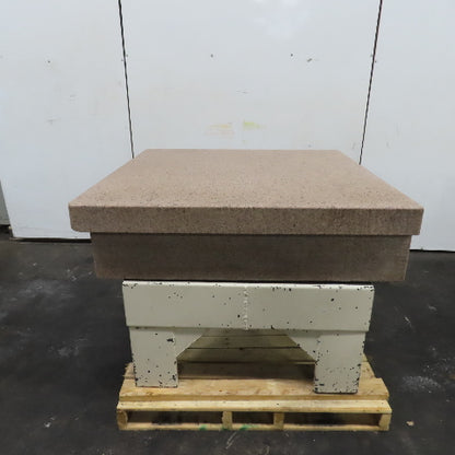 Herman Stone 48" x 48" x 12" Thick Crystal Pink Granite Surface Plate W/ Stand
