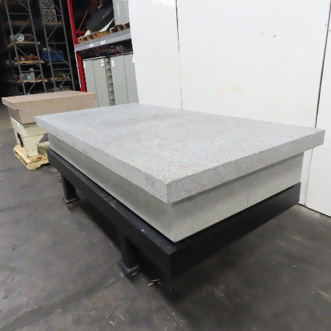 96" x 48" x 14" Thick Salt & Pepper Granite Inspection Surface Plate W/ Stand