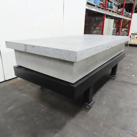 96" x 48" x 14" Thick Salt & Pepper Granite Inspection Surface Plate W/ Stand