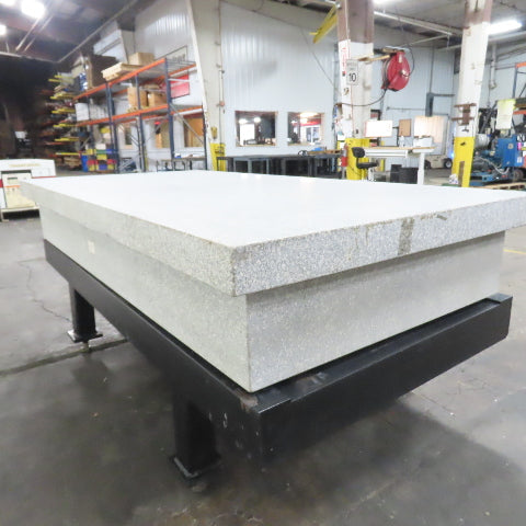96" x 48" x 14" Thick Salt & Pepper Granite Inspection Surface Plate W/ Stand