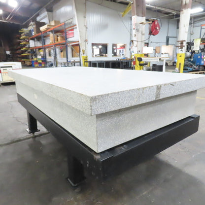 96" x 48" x 14" Thick Salt & Pepper Granite Inspection Surface Plate W/ Stand