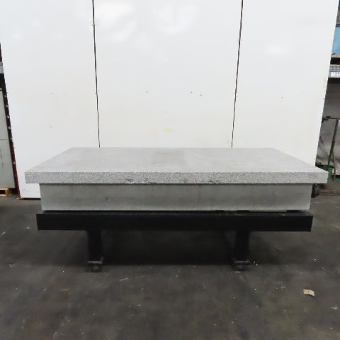 96" x 48" x 14" Thick Salt & Pepper Granite Inspection Surface Plate W/ Stand
