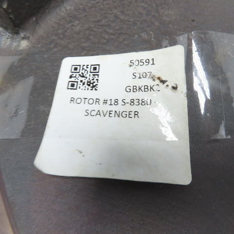 Bofus 410-724 S-8380 23-1/2" OD Cast Iron Scavenger Pump Impeller 2-13/16" Bore