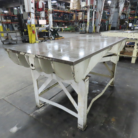 72" x 36" x 1-1/4" Thick Cast Iron Webbed Surface Plate Layout Table 36.5" Tall