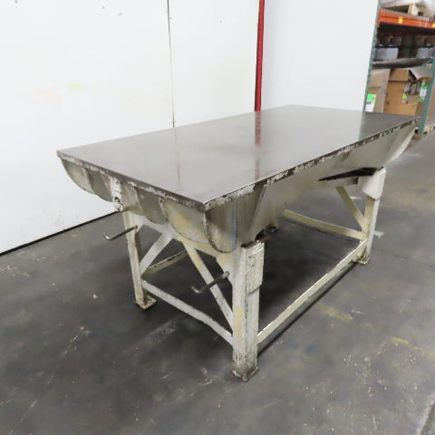 72" x 36" x 1-1/4" Thick Cast Iron Webbed Surface Plate Layout Table 36.5" Tall