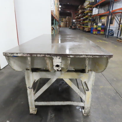 72" x 36" x 1-1/4" Thick Cast Iron Webbed Surface Plate Layout Table 36.5" Tall