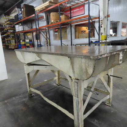 72" x 36" x 1-1/4" Thick Cast Iron Webbed Surface Plate Layout Table 36.5" Tall