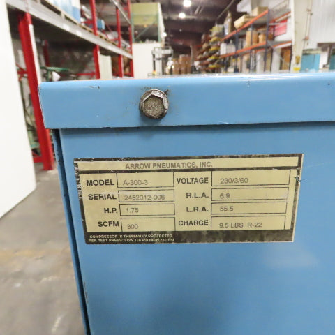 Arrow Pneumatics A-300-3 Refrigerated Compressed Air Dryer 300 SCFM 230V 3Ph