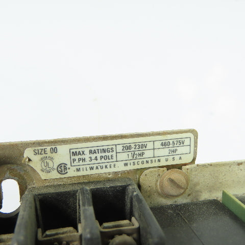 Allen-Bradley 709-TOD103 Size 00 3-4 Pole Motor Starter 115-120V Coil Ser K