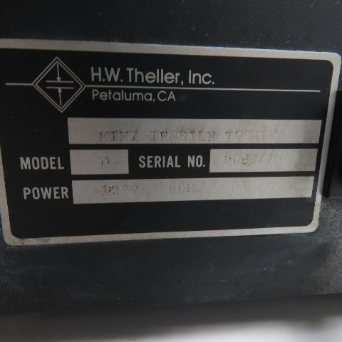 H.W. Theller, Inc. Model D Mini Tensile Heatseal Tester 120V 60Hz w/ Manual