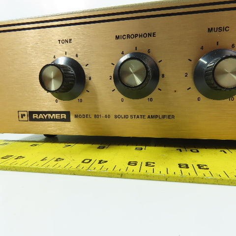 Raymer 801-40 Solid State Commercial PA Amplifier 40W 120VAC