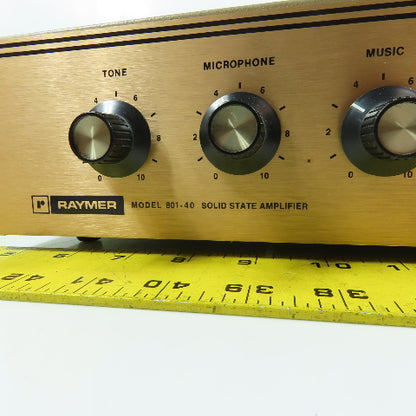 Raymer 801-40 Solid State Commercial PA Amplifier 40W 120VAC