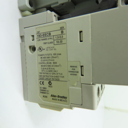 Allen-Bradley 100-C09*10 9A 600V Contactor 120V Coil w/ 193-EECB Relay 1-5A