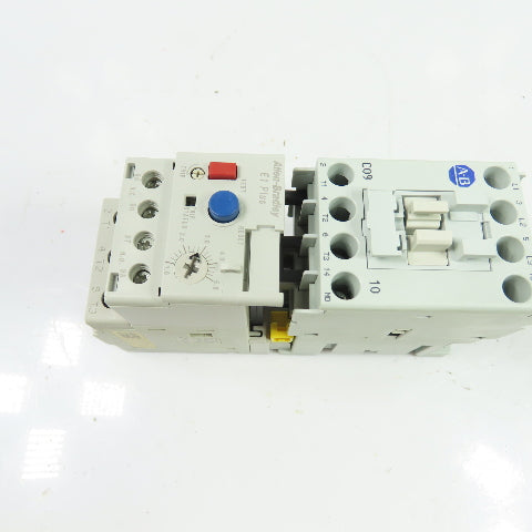 Allen-Bradley 100-C09*10 9A 600V Contactor 120V Coil w/ 193-EECB Relay 1-5A