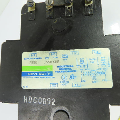 Hevi-Duty E550 .550kva Control Transformer 240/480V Pri 120V Sec