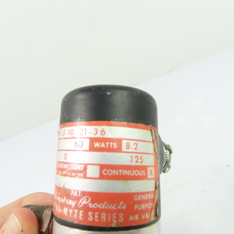 Humphrey 062E1-3-10-21-36 3-Way 2-Position Solenoid Air Valve 120V 1/4" NPT