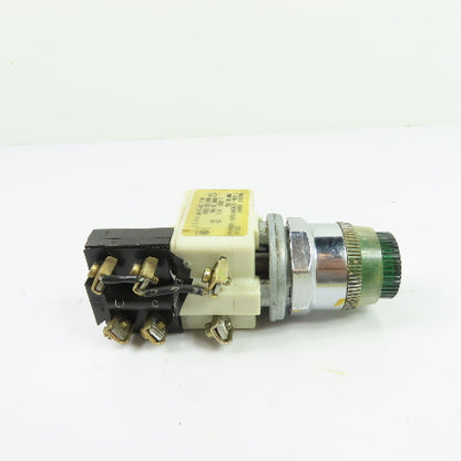 Square D 9001KM1 Green Illuminated Pilot Light Indicator 110-120V