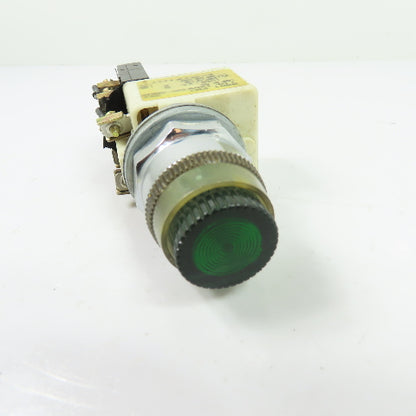Square D 9001KM1 Green Illuminated Pilot Light Indicator 110-120V