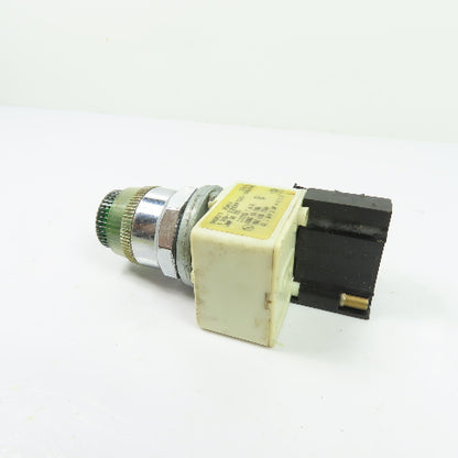 Square D 9001KM1 Green Illuminated Pilot Light Indicator 110-120V