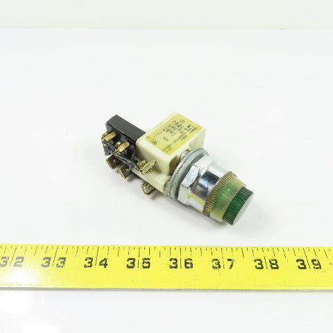 Square D 9001KM1 Green Illuminated Pilot Light Indicator 110-120V