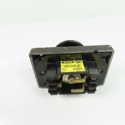 REES 347S Heavy Duty Mushroom Head Pushbutton Switch 600VAC 250VDC