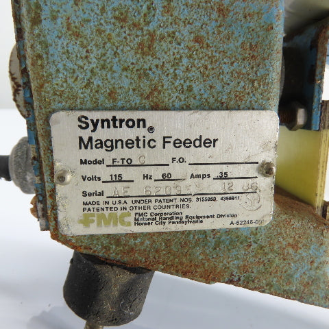 Syntron F-TO-C Magnetic Vibratory Feeder 115V 1Ph 20" Tray