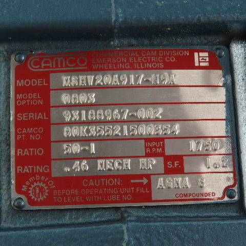 Camco 300RPP8OA Cambot Pick and Place Rotary Indexer 50:1 Ratio 3" Lift 1/4 Turn