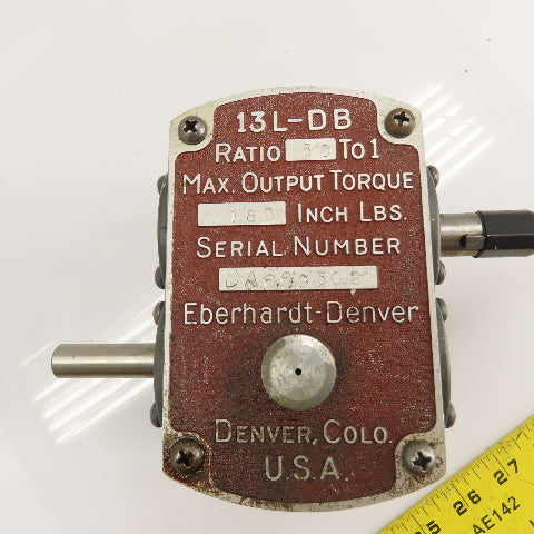 Eberhardt-Denver 13L-DB 50:1 Ratio Gear Speed Reducer 180LB Torque