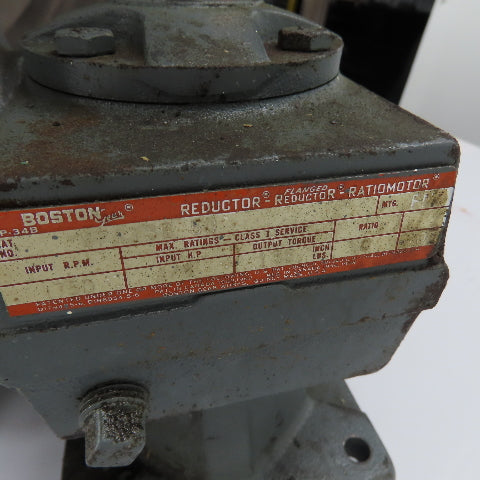 Boston Gear VF113B-50 3/4HP DC Gearmotor 90V 50:1 Ratio Gear Reducer 150in-lb