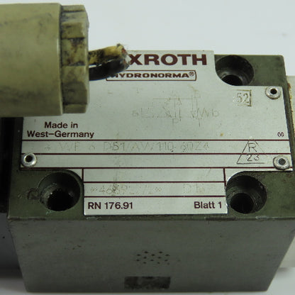 Rexroth 4WE6D51/AW110-60Z4 Hydraulic Solenoid Directional Control Valve 110VAC