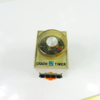 CIKACHI AH3-3 0-6 Second Timer Relay 8-Pin 110VAC w/ Socket Base