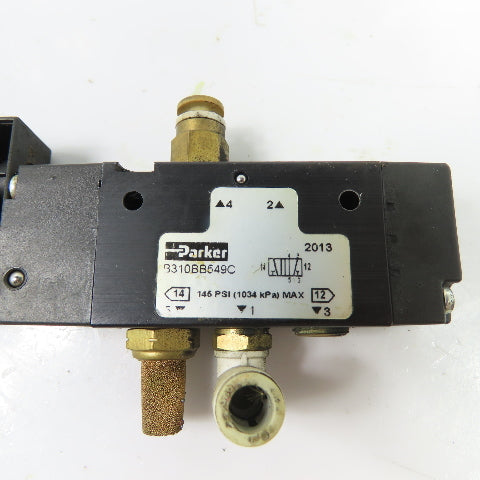 Parker P2E-KV32C B310BB549C 4-Way 2-Position Solenoid Control Valve 24VDC