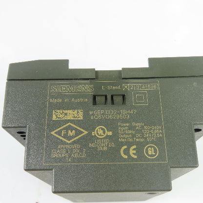 Siemens 6EP1332-1SH42 24VDC 2.5A Power Supply 100-240VAC Input