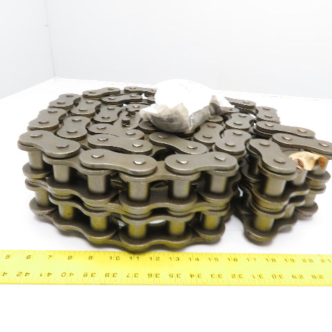 Tsubaki RS160-2 No. 160-2 Double Row Riveted Roller Chain 10' W/ Connecting Link