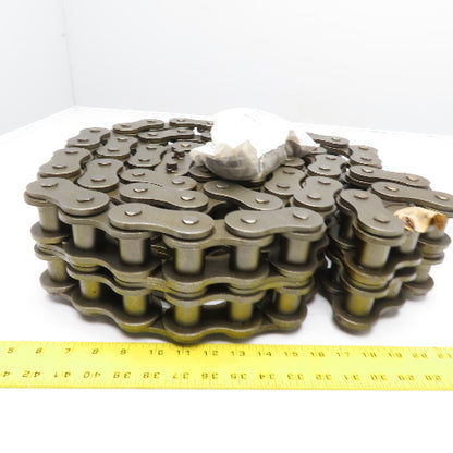 Tsubaki RS160-2 No. 160-2 Double Row Riveted Roller Chain 10' W/ Connecting Link