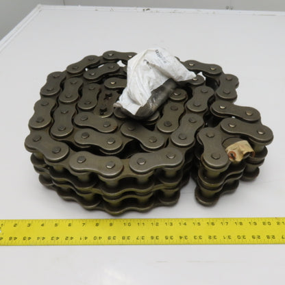 Tsubaki RS160-2 No. 160-2 Double Row Riveted Roller Chain 10' W/ Connecting Link